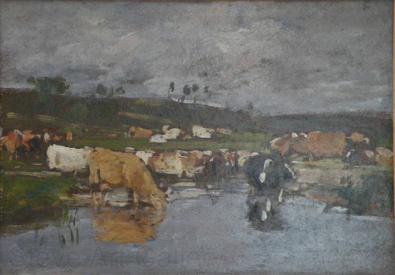 Eugene Boudin Paysage Nombreuses vaches a herbage France oil painting art